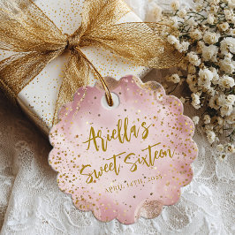 Modern sweet 16 pink gold balloons フェイバータグ