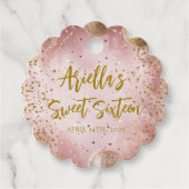 Modern sweet 16 pink gold balloons フェイバータグ (正面)