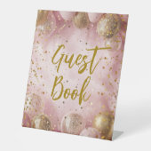 Modern sweet 16 pink gold balloons 台座サイン (正面)