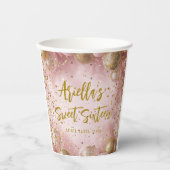 Modern sweet 16 pink gold balloons 紙コップ (正面)