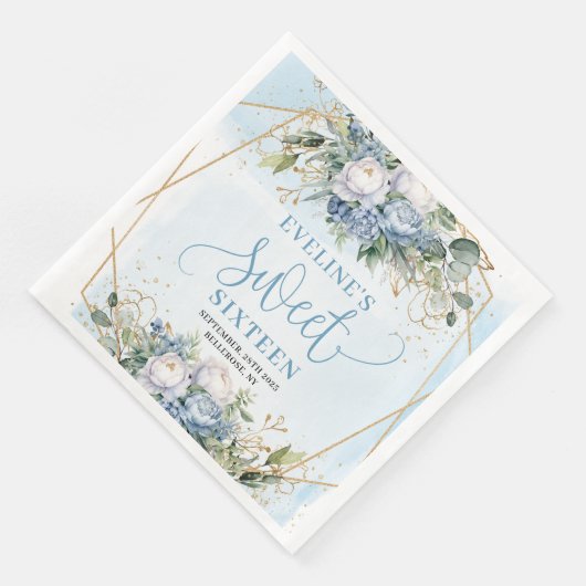 Modern Sweet 16th Dusty Blue Gold Frame Party  (コーナー)