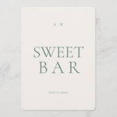 Modern Sweet Bar Wedding Dessert Sign 招待状 (正面)