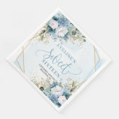 Modern Sweet Sixteen Blue Gold Eucalyptus Napkins (コーナー)