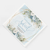 Modern Sweet Sixteen Blue Gold Frame Paper Napkins (コーナー)