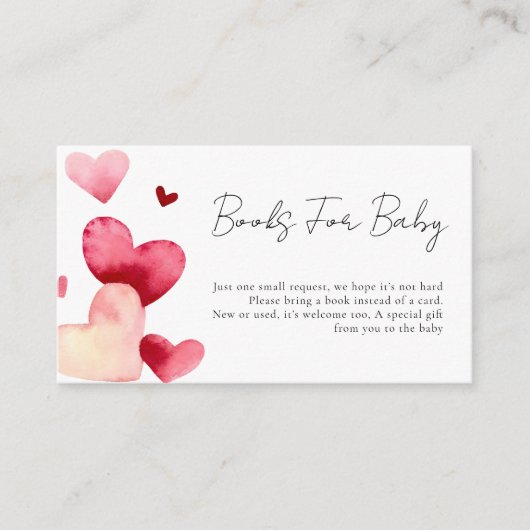 Modern Sweetheart Baby Shower Book Request エンクロージャーカード (正面)
