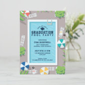 Modern Swimming Pool Graduation Party  招待状 (スタンド正面)