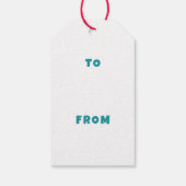 Modern Swirl HAPPY HOLIDAYS CUSTOM Green TO FROM ギフトタグ (裏面)