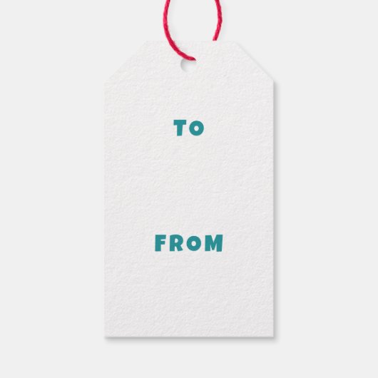 Modern Swirl HAPPY HOLIDAYS CUSTOM Green TO FROM ギフトタグ (裏面)