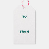 Modern Swirl HAPPY HOLIDAYS CUSTOM Green TO FROM ギフトタグ (裏面)