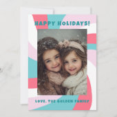 Modern Swirl HAPPY HOLIDAYS CUSTOM PHOTO シーズンカード (正面)