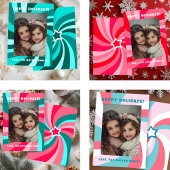 Modern Swirl HAPPY HOLIDAYS CUSTOM PHOTO シーズンカード