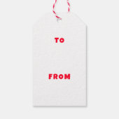 Modern Swirl HAPPY HOLIDAYS CUSTOM Pink TO FROM ギフトタグ (裏面)