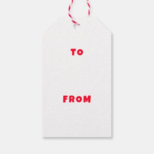 Modern Swirl HAPPY HOLIDAYS CUSTOM Pink TO FROM ギフトタグ (裏面)