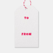 Modern Swirl HAPPY HOLIDAYS CUSTOM Pink TO FROM ギフトタグ (裏面)