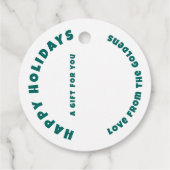 Modern Swirl HAPPY HOLIDAYS CUSTOM TO FROM Gift フェイバータグ (裏面)