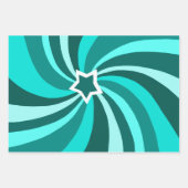 Modern Swirl Star Green Set of ラッピングペーパーシート (正面)