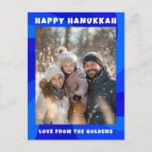 Modern Swirl Star of David HAPPY HANUKKAH CUSTOM シーズンポストカード (正面)