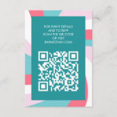 Modern Swirl Star of David QR Code Bar Bat Mitzvah エンクロージャーカード (正面)