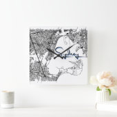 Modern Sydney City Street Map Wall Clock スクエア壁時計 (ホーム)