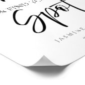 Modern Take a shot And find your seat wedding sign ポスター (角)