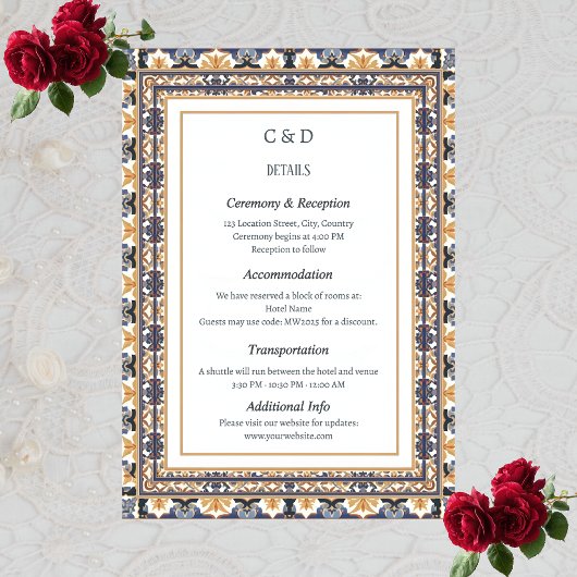 Modern Talavera Heritage Elegant Wedding エンクロージャーカード