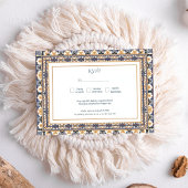 Modern Talavera Mexican Tile Modern Wedding 出欠カード