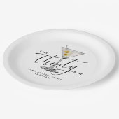 Modern “Talk Thirty to Me” Martini Glass 30th ペーパープレート (アングル)