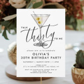 Modern “Talk Thirty to Me” Martini Glass 30th 招待状