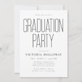 Modern Tall Typography Graduation Party Invitation 招待状 (裏面)