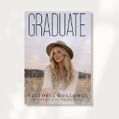 Modern Tall Typography Graduation Party Invitation 招待状