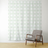 Modern Tapestry with Green and White Geometric  タペストリー (インサイチュ)