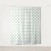 Modern Tapestry with Green and White Geometric  タペストリー (正面)