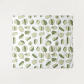 Modern Tapestry with Green and White Geometric タペストリー (正面(横))
