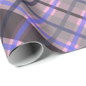 Modern Tartan Blue Pink Black Pattern ラッピングペーパー (ロールコーナー)