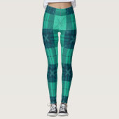 Modern Tartan Green Leggings レギンス (正面)