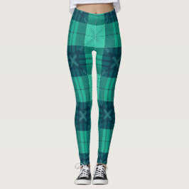 Modern Tartan Green Leggings レギンス