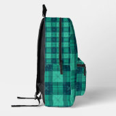 Modern Tartan Plaid Green Backpack プリントバックパック (左)
