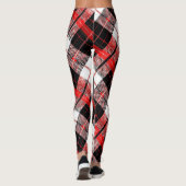 Modern Tartan Red, Black and White Leggings レギンス (裏面)