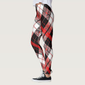 Modern Tartan Red, Black and White Leggings レギンス (左)