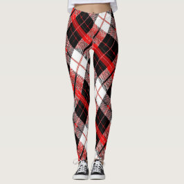 Modern Tartan Red, Black and White Leggings レギンス