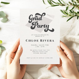Modern Tassel Grad Party Invitation 招待状