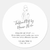 Modern Tattoo ART script typography ラウンドシール (正面)