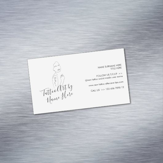 Modern Tattoo script typography マグネット名刺 (インサイチュ)