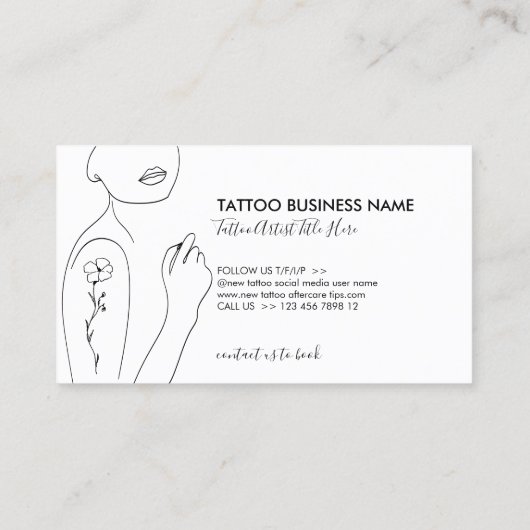 Modern Tattoo script typography Logo 名刺 (裏面)