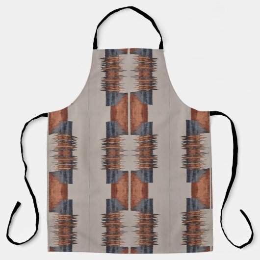 Modern Taupe Denim and Rust エプロン (正面)