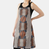 Modern Taupe Denim and Rust エプロン (インサイチュ)