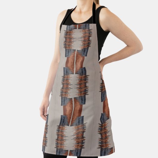 Modern Taupe Denim and Rust エプロン (インサイチュ)