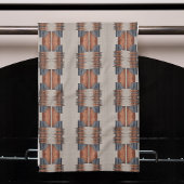 Modern Taupe Denim and Rust  キッチンタオル