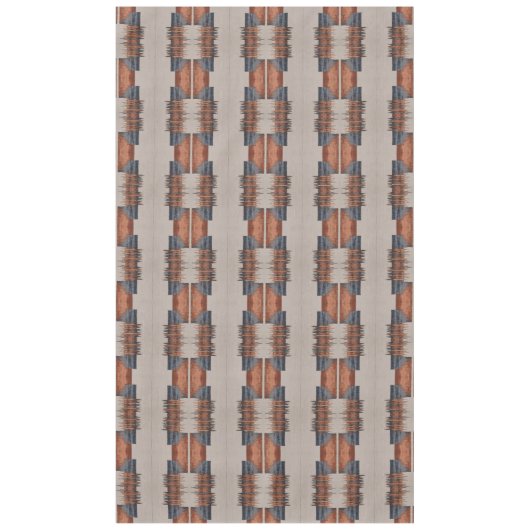 Modern Taupe Denim and Rust テーブルクロス (正面)