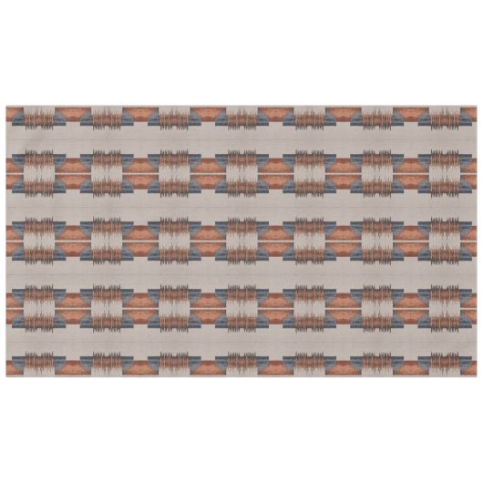 Modern Taupe Denim and Rust  テーブルクロス (正面(横))